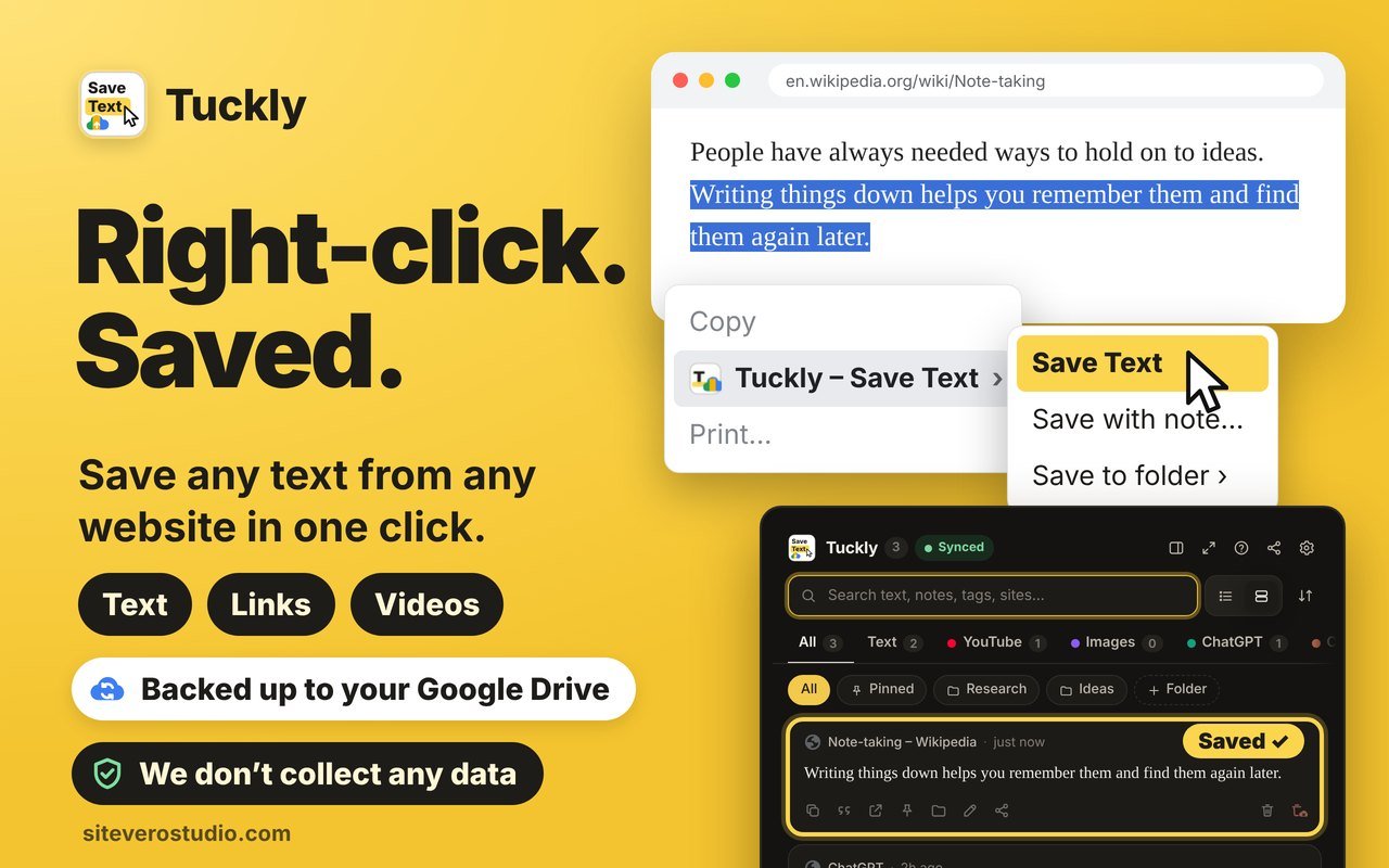 Tuckly right-click menu and library