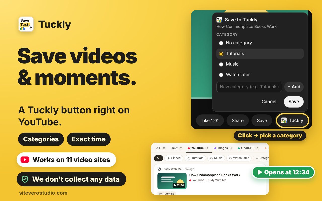 Save YouTube videos at the exact moment